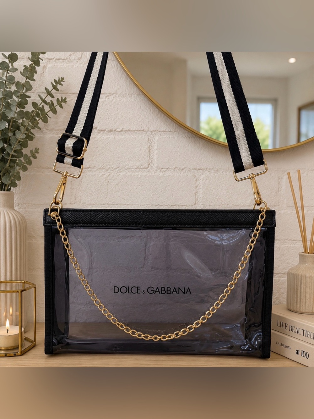 Dolce & Gabbana Clear Black Beauty Bag Perfect for Concerts, Events, more! Gwp